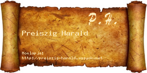 Preiszig Harald névjegykártya